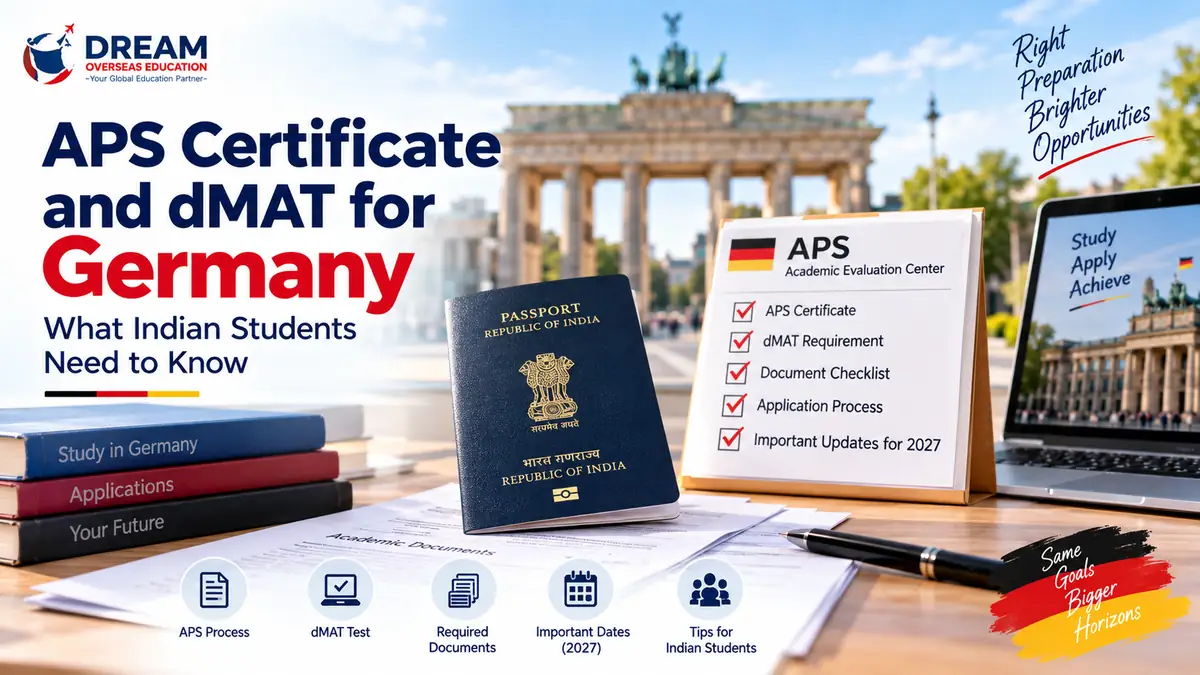 Indian student preparing APS documents and dMAT requirements for studying in Germany