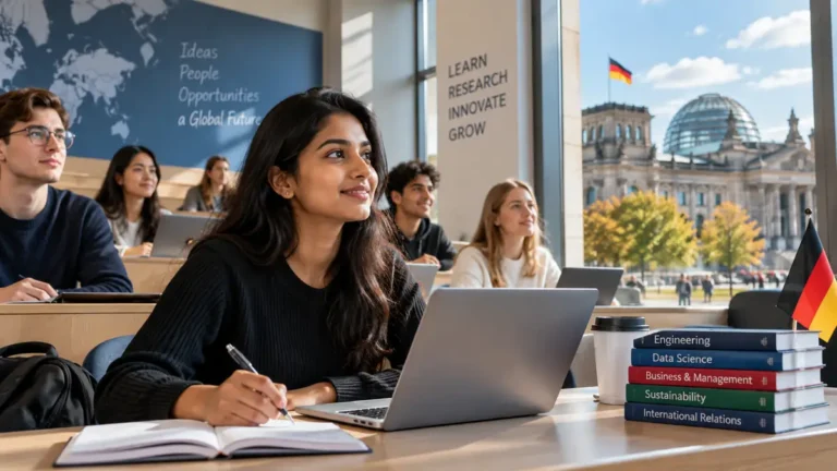 International student attending an English-taught Master's programme at a German university